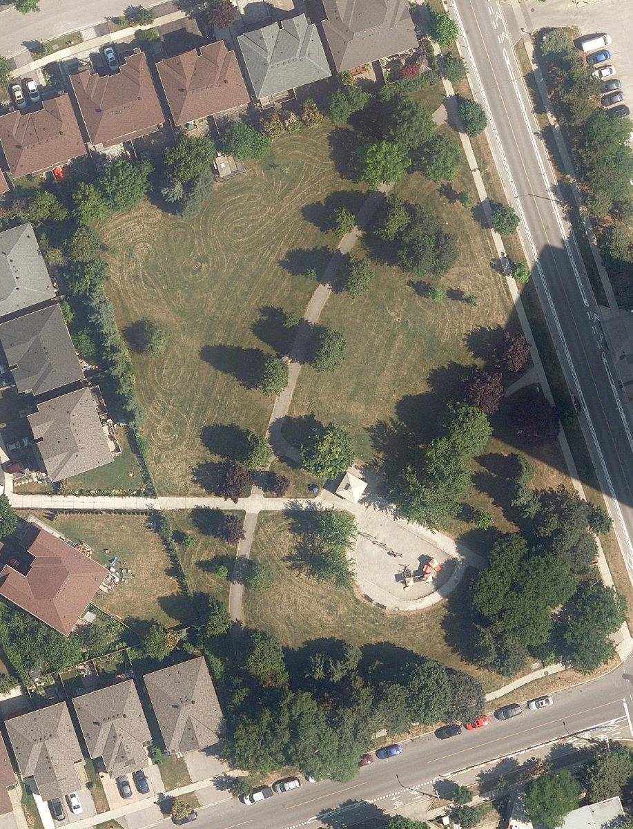 Ferrand Drive Park, aerial top-down view