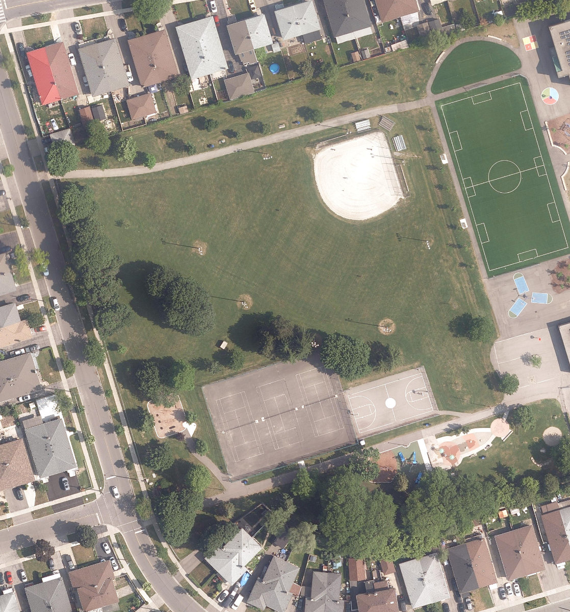 Lanyard Park, aerial top-down view