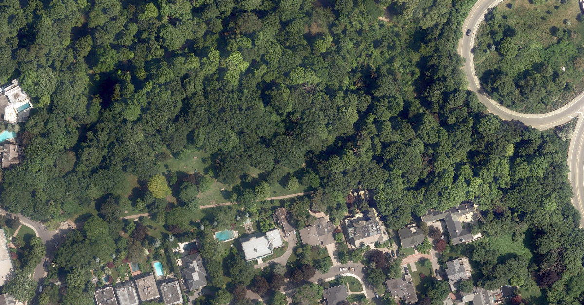 Craigleigh Gardens, aerial top-down view