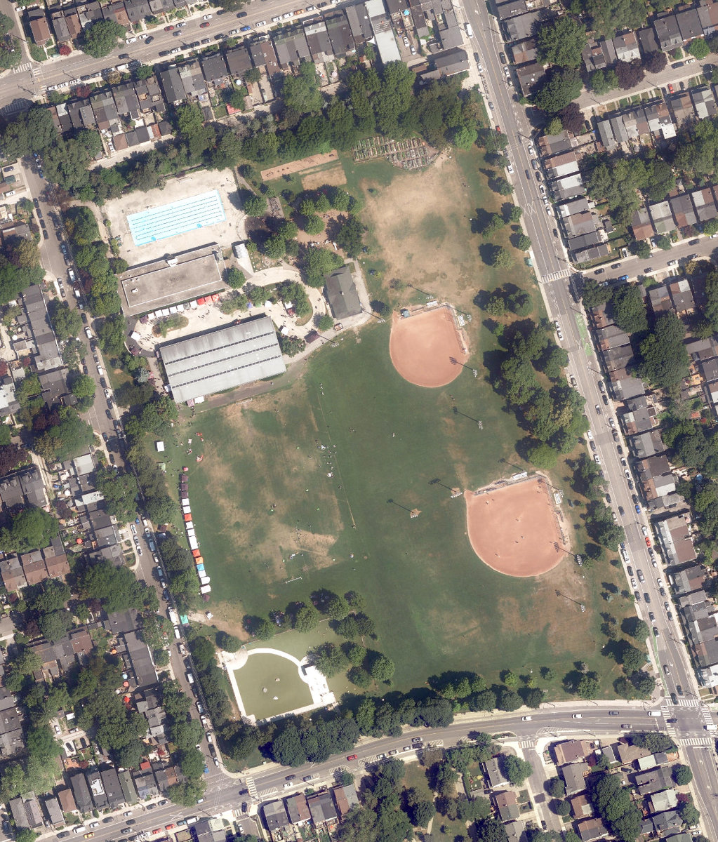 Greenwood Park, aerial top-down view