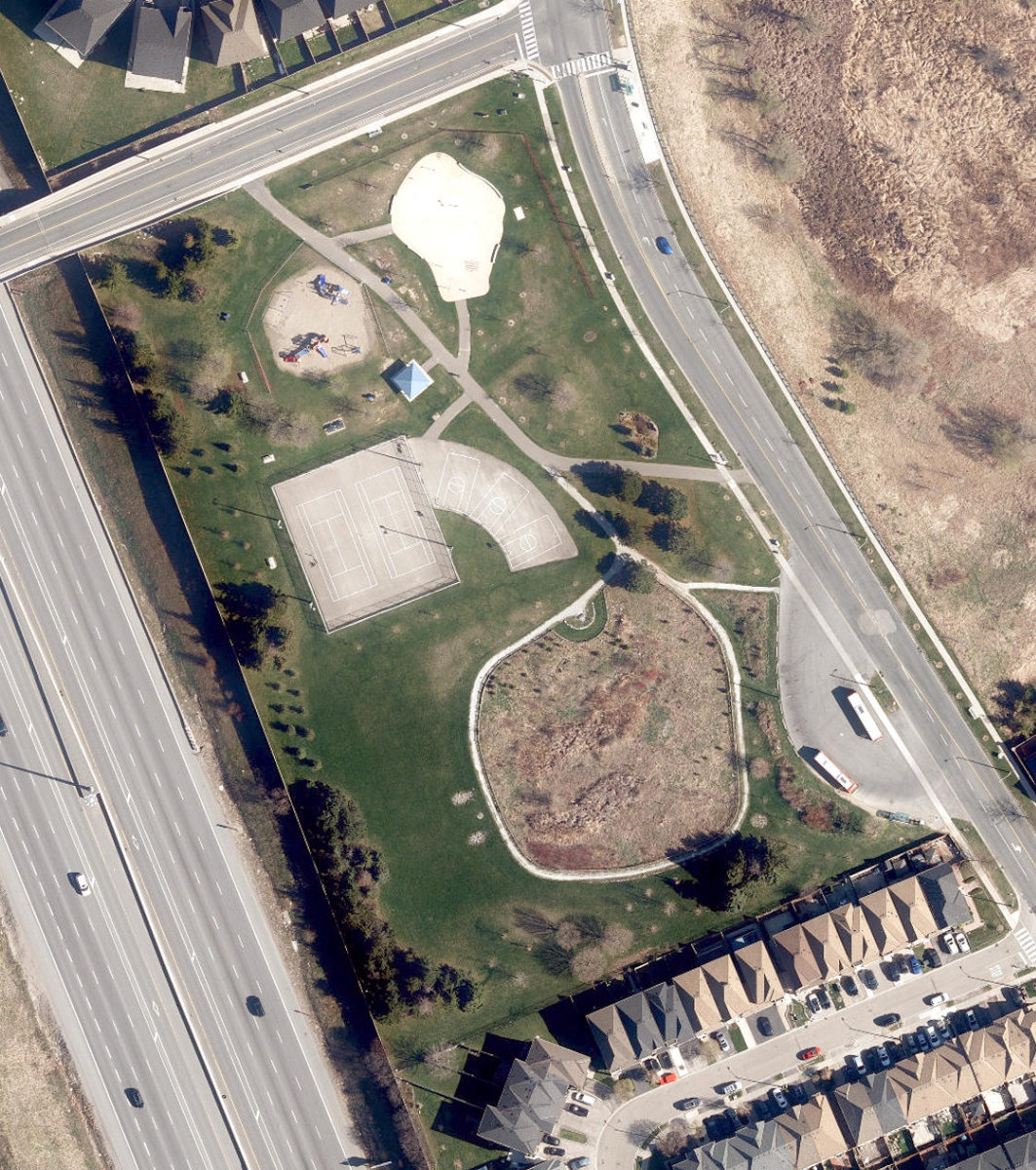 Indian Line Park, aerial top-down view
