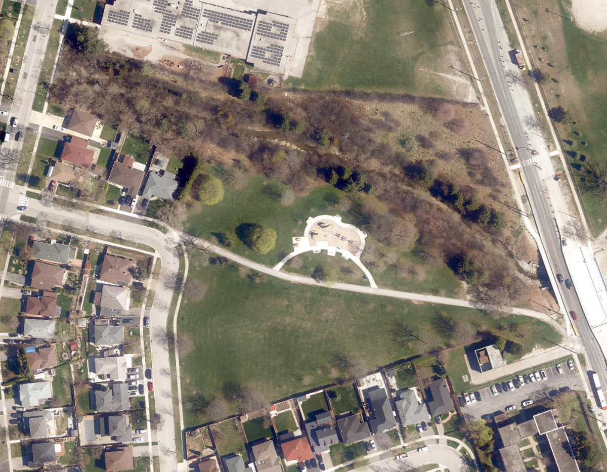Colony Park, aerial top-down view