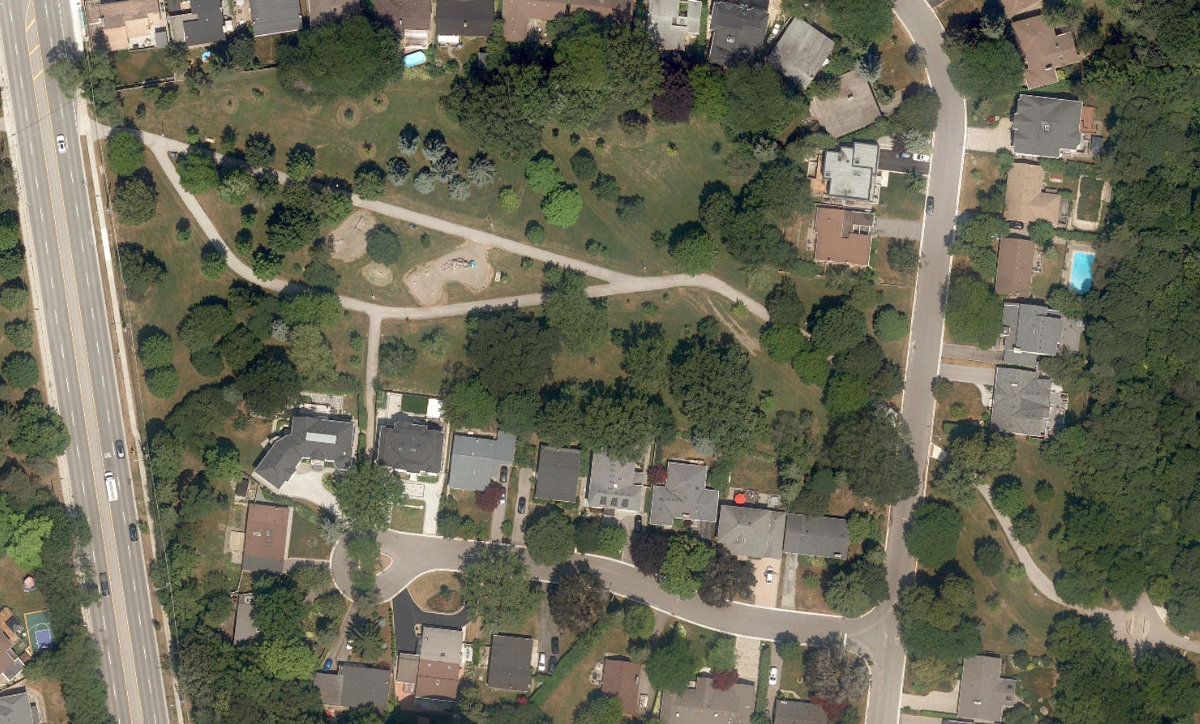 Talwood Park, aerial top-down view