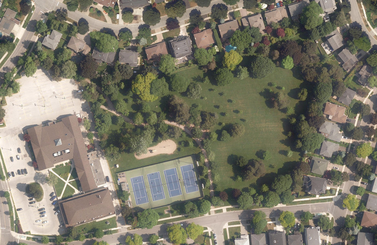 Tournament Park, aerial top-down view