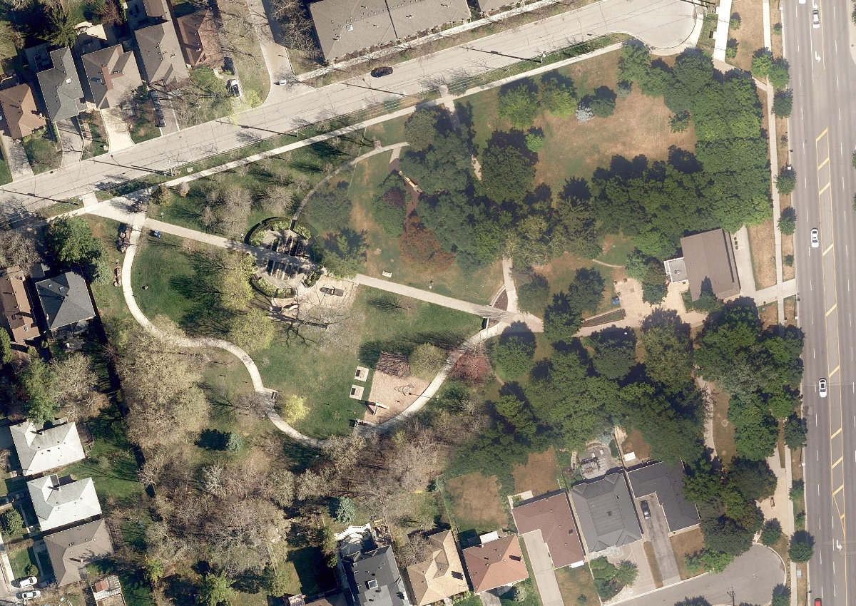 Dempsey Park, aerial top-down view