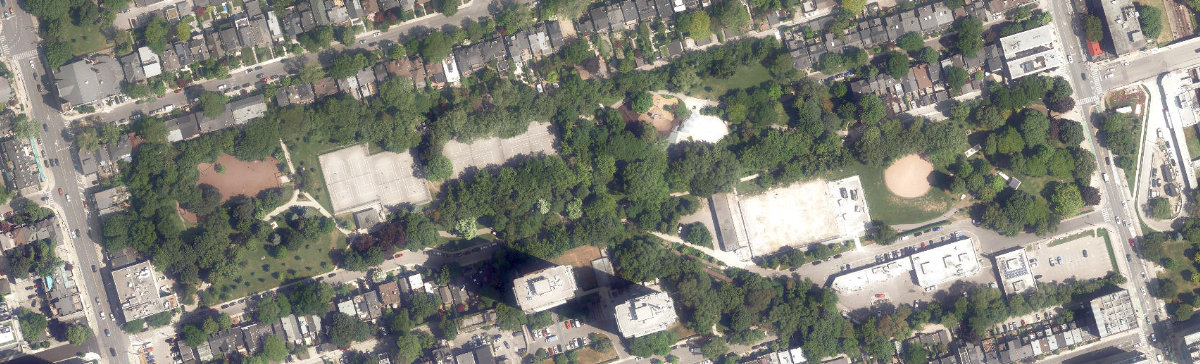 Ramsden Park, aerial top-down view