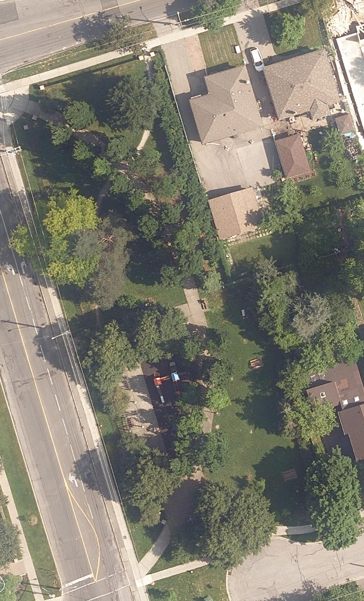 Bishop Park, aerial top-down view