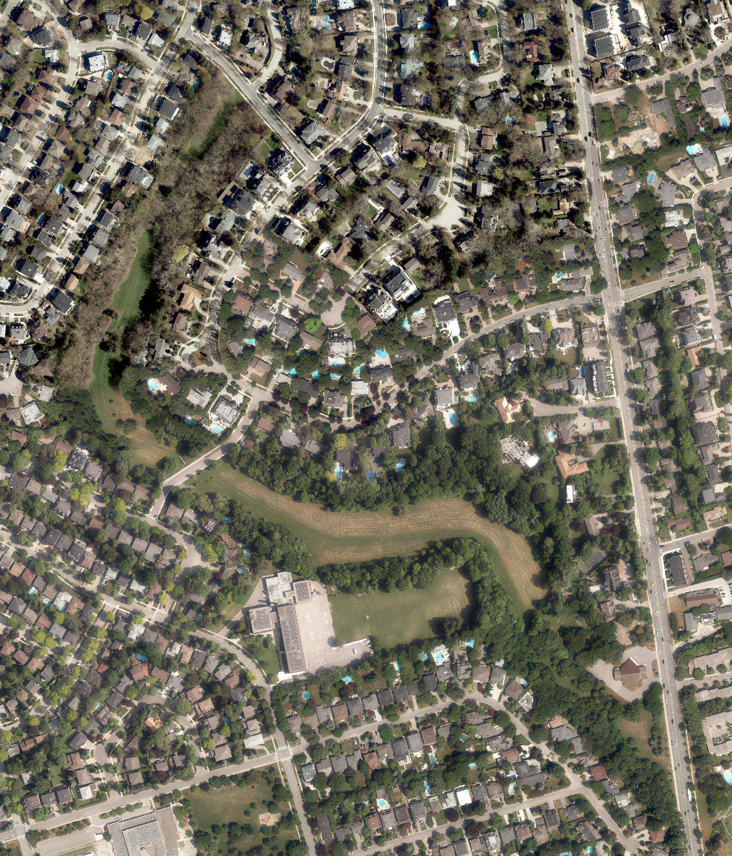 St. Andrews Park - North York, aerial top-down view