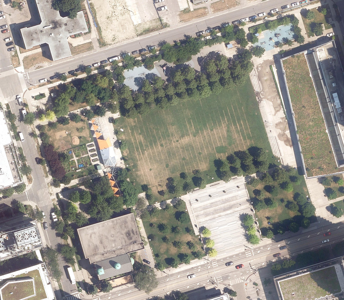 Regent Park, aerial top-down view