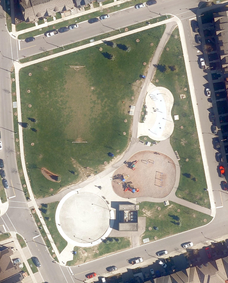 Joseph Bannon Park, aerial top-down view