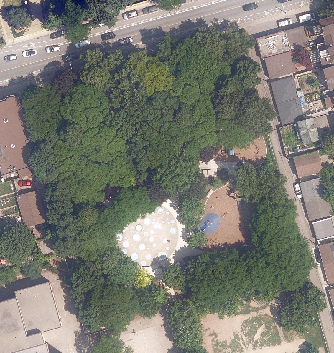Art Eggleton Park, aerial top-down view