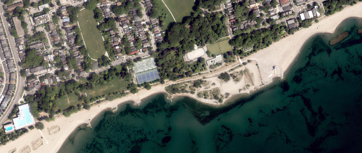 Beaches Park, aerial top-down view