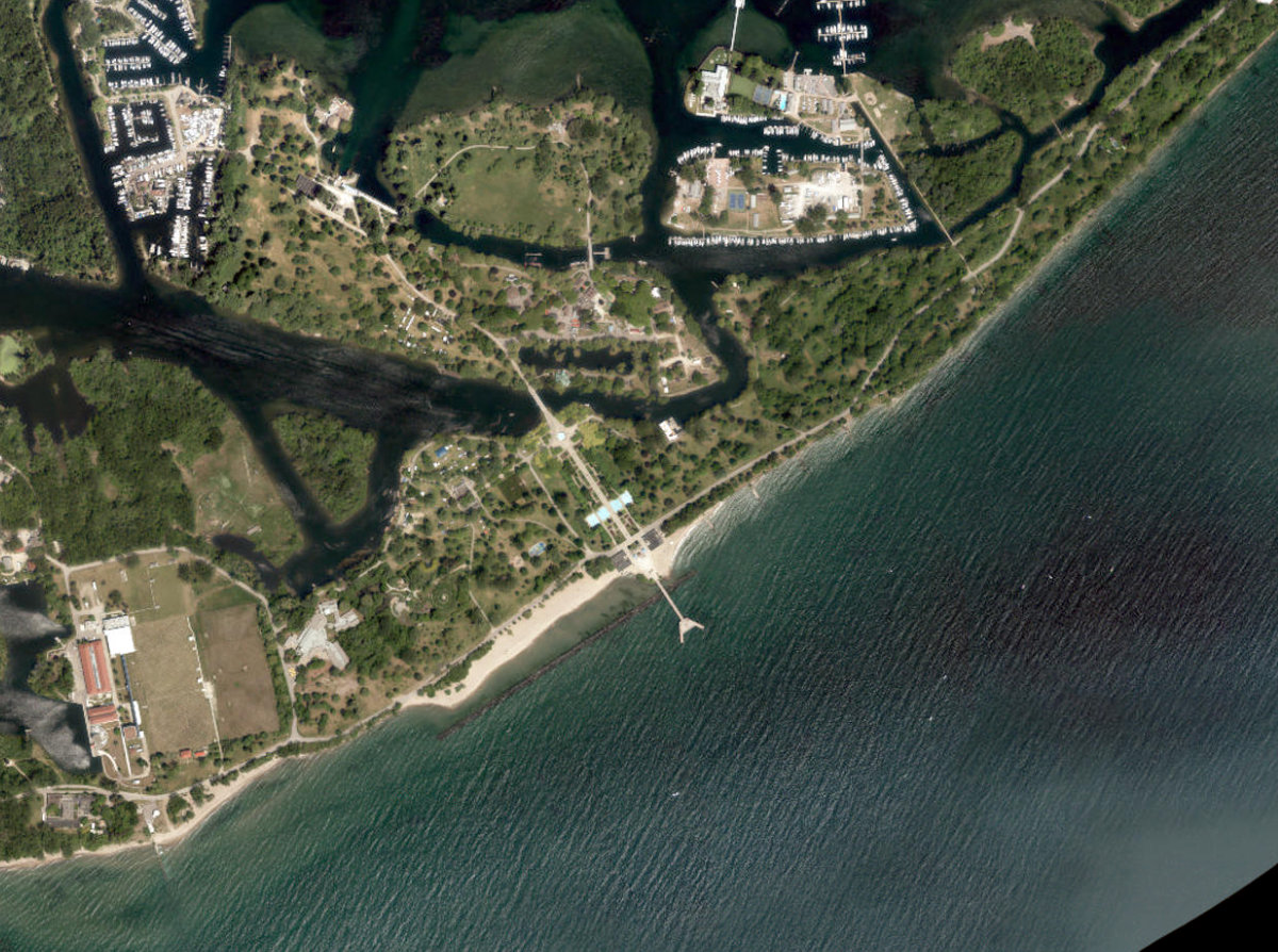 Toronto Islands - Centre Island Park, aerial top-down view