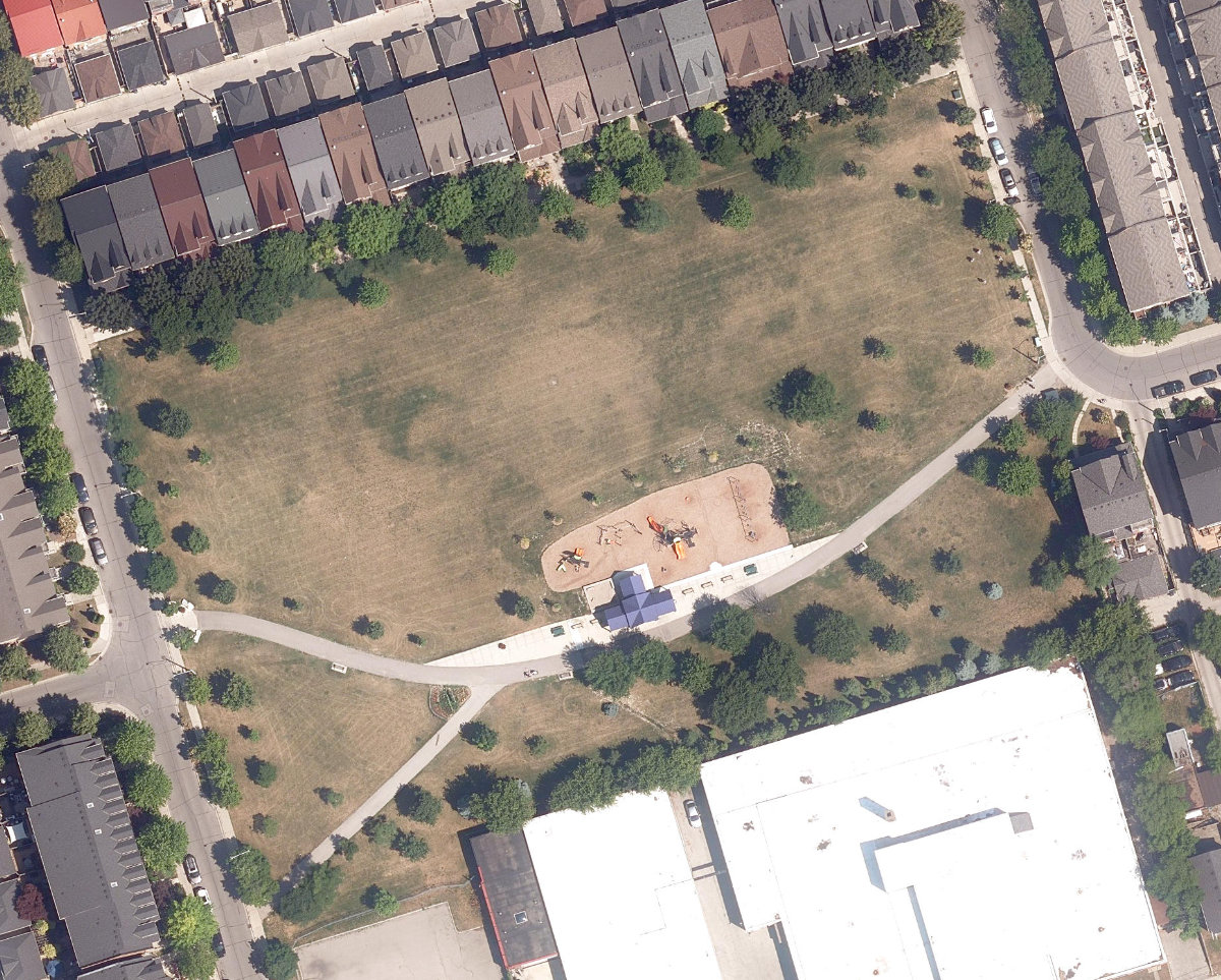 Bob Acton Park, aerial top-down view