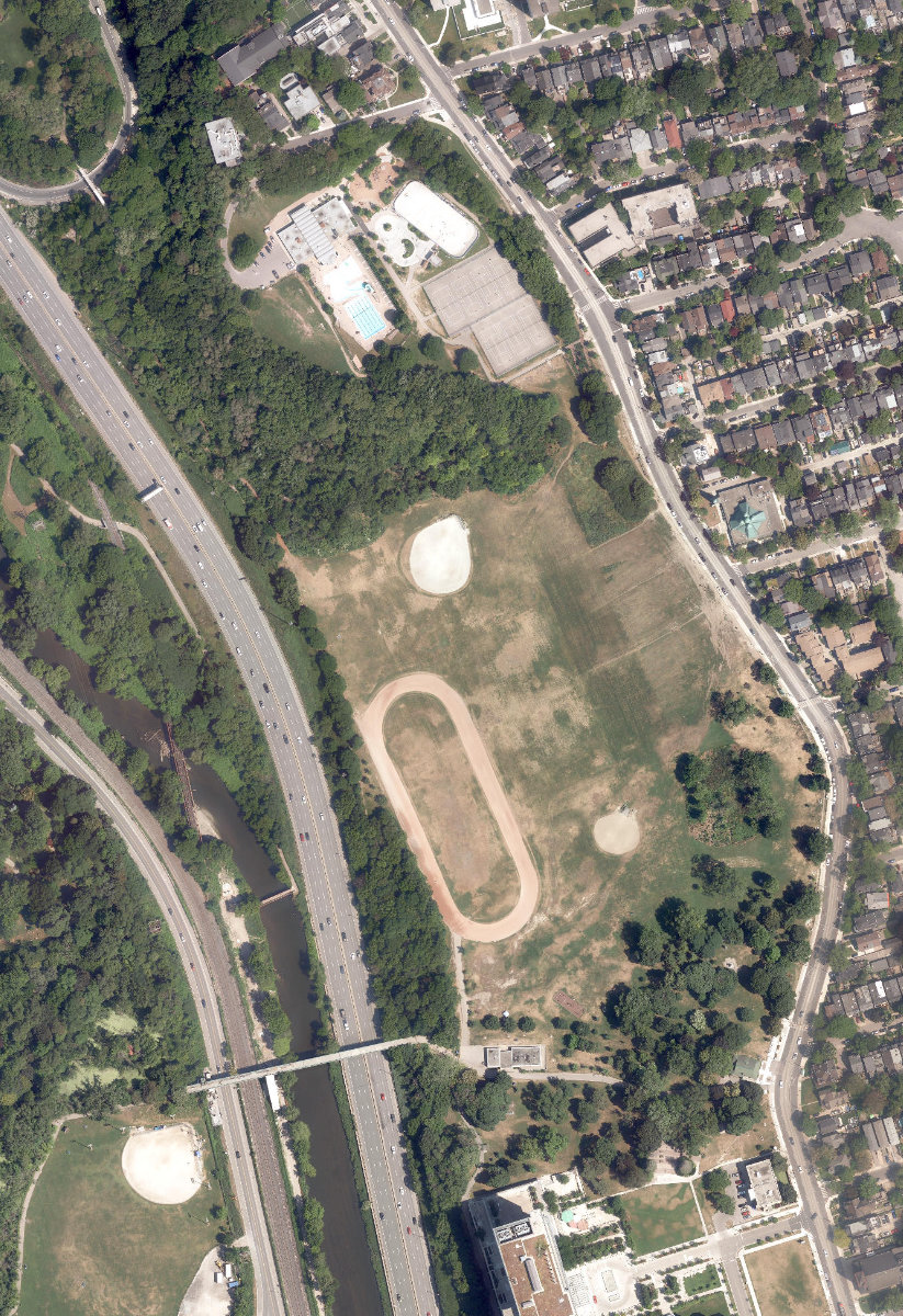 Riverdale Park East, aerial top-down view
