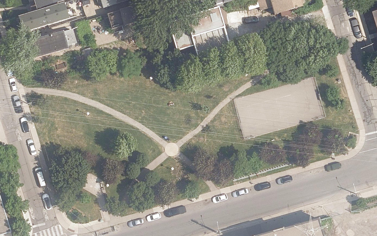 Bartlett Parkette, aerial top-down view