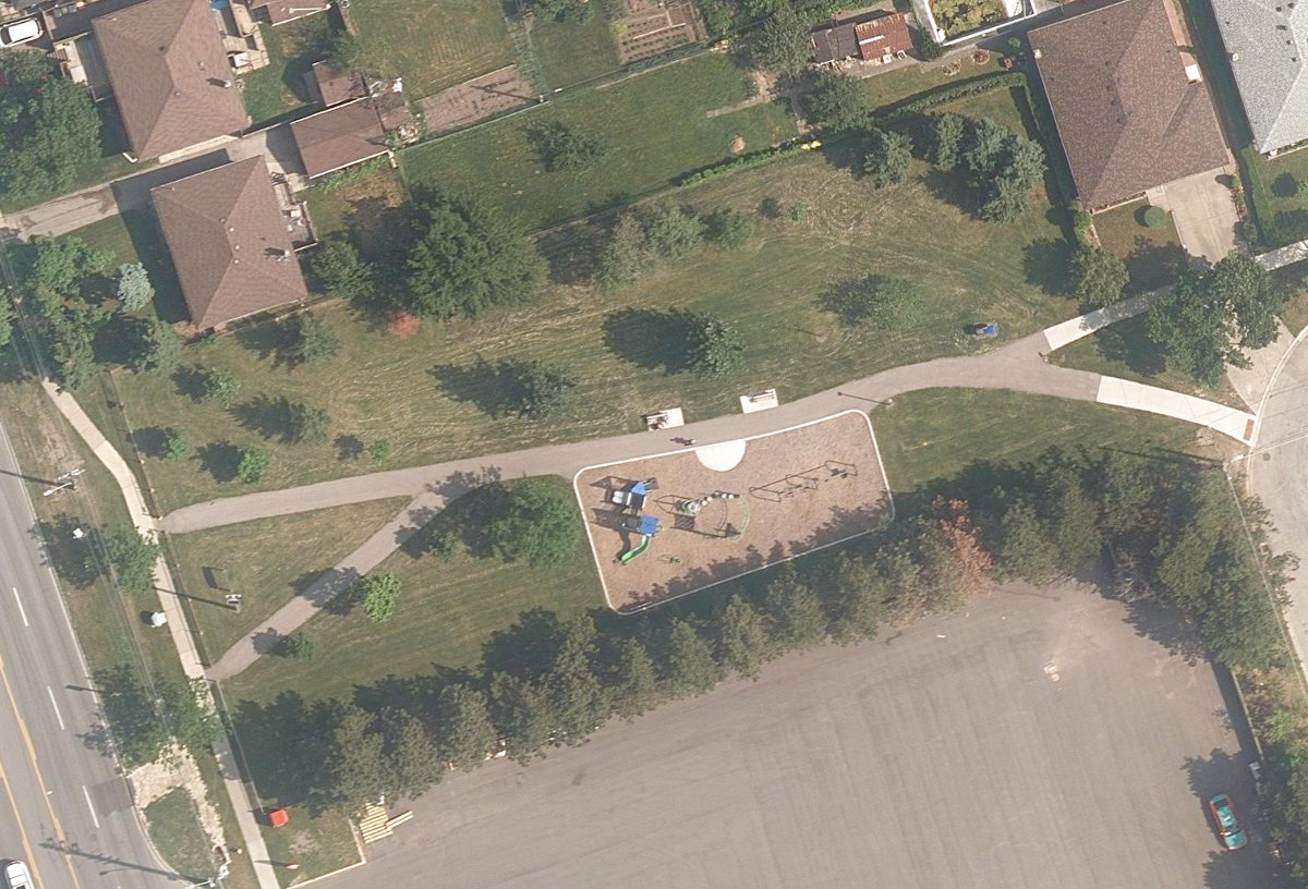 Frost Park, aerial top-down view
