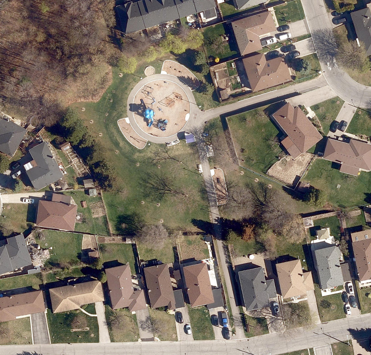 Diana Park, aerial top-down view