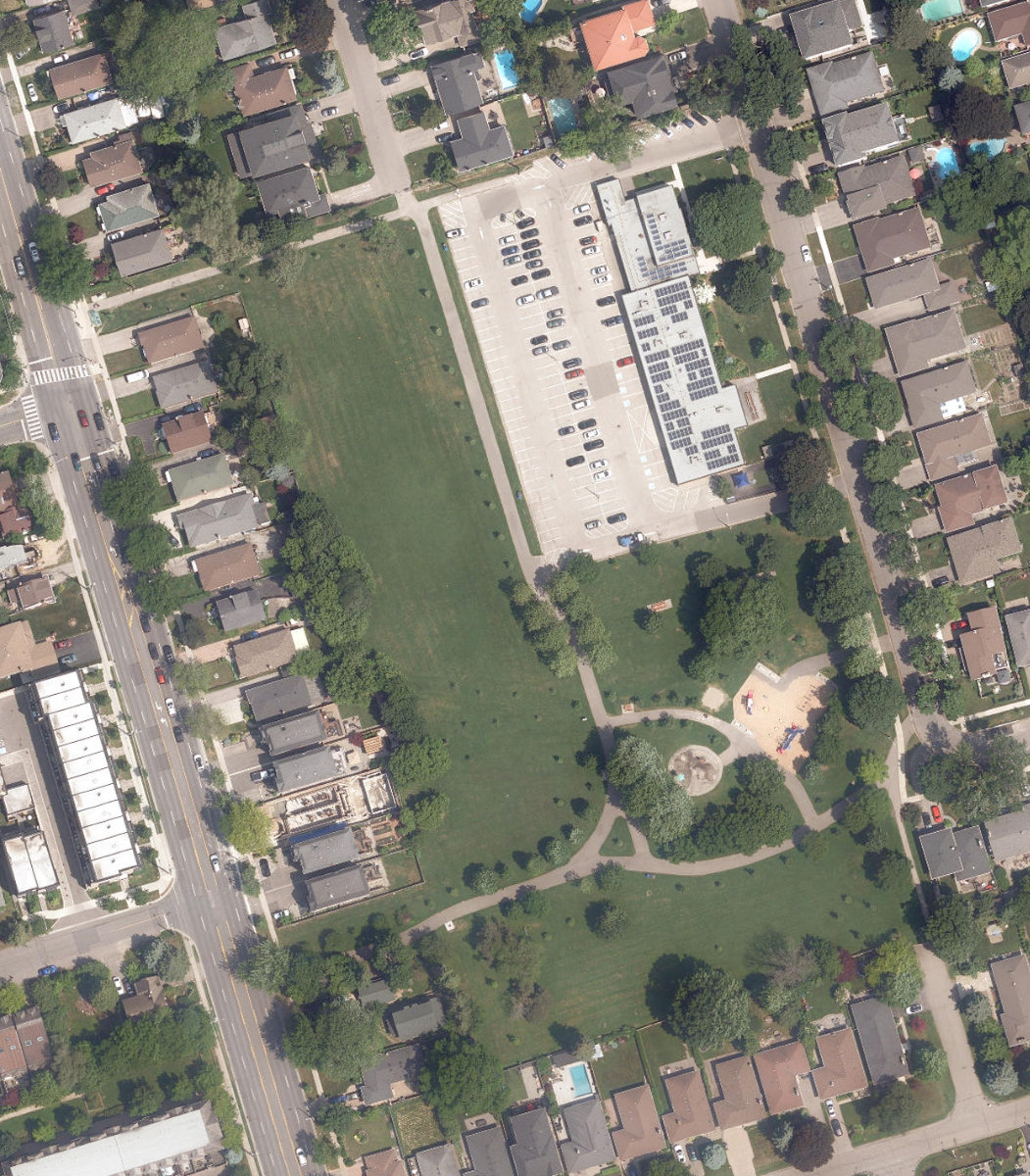 Fairfield Park, aerial top-down view