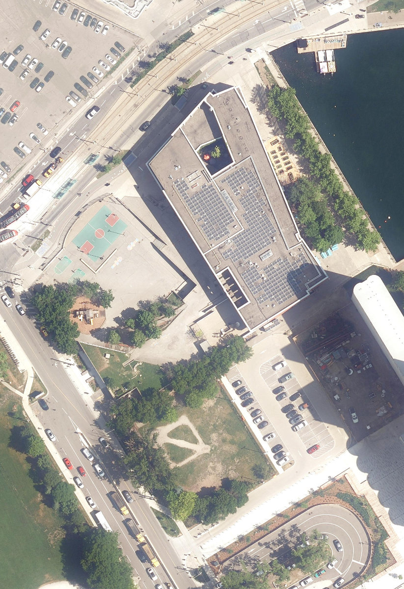 WATERFRONT NEIGHBOURHOOD CENTRE - Building Grounds, aerial top-down view