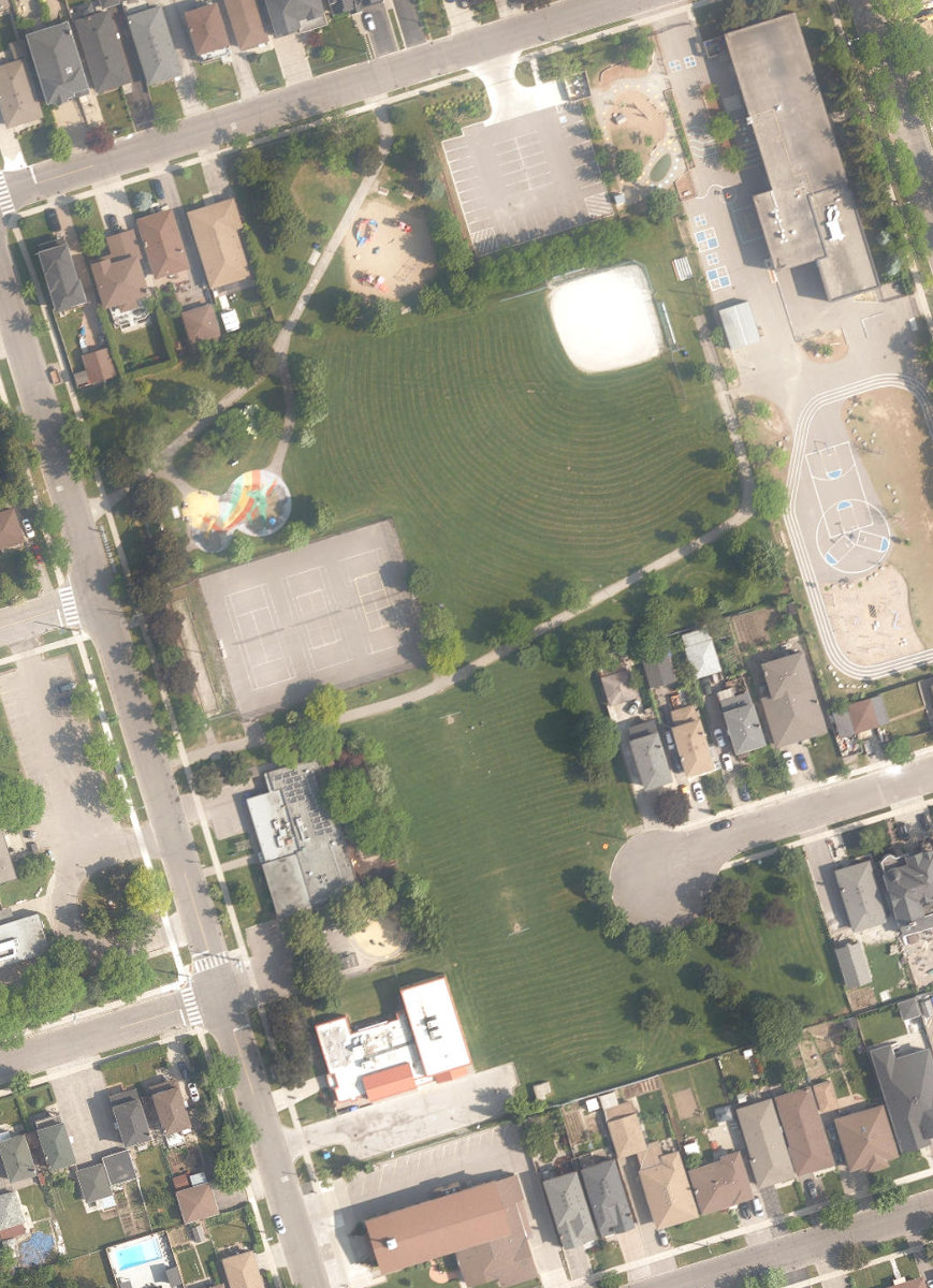 Ancaster Park, aerial top-down view