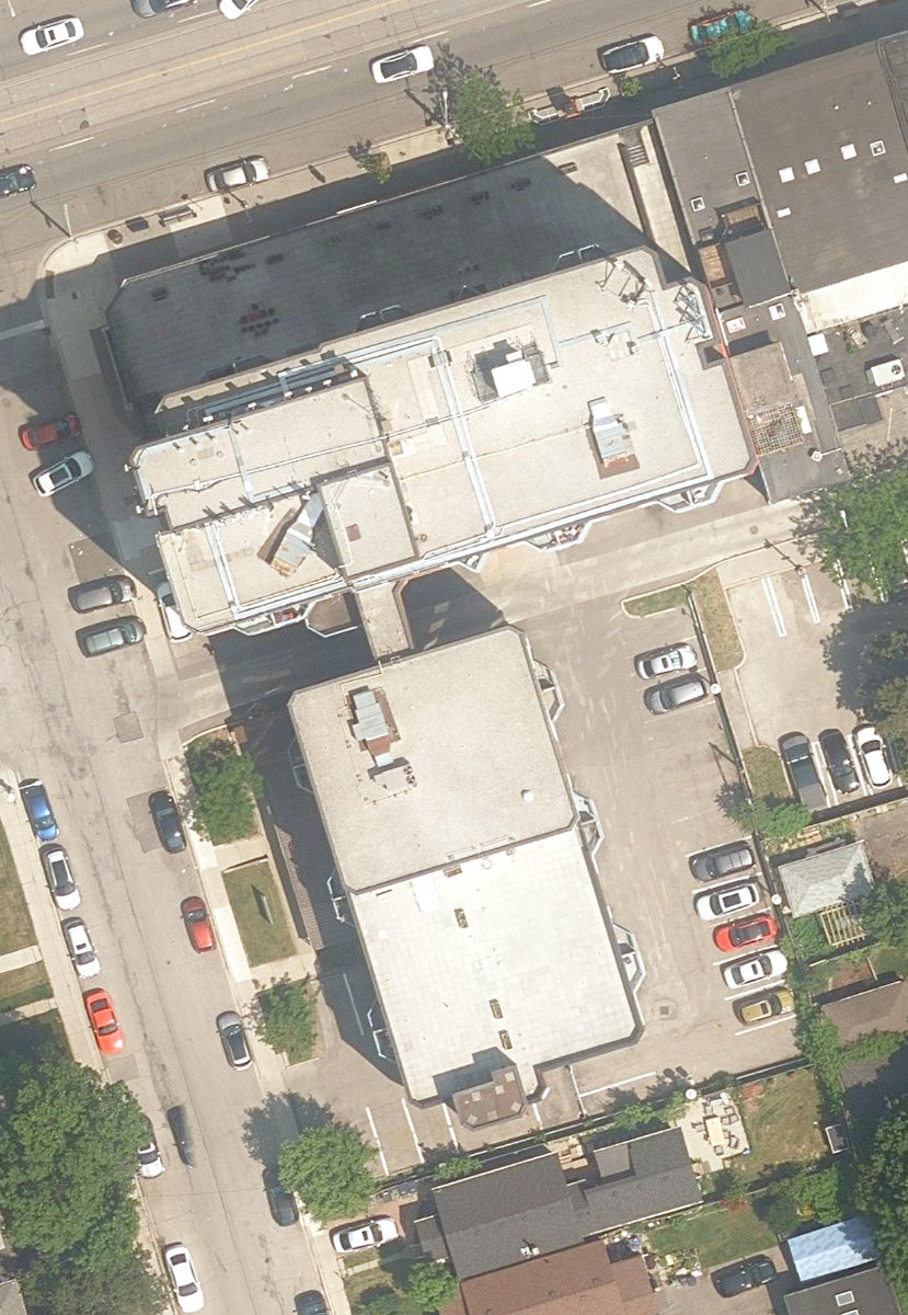 NEW TORONTO SENIORS' CENTRE - Building Grounds, aerial top-down view