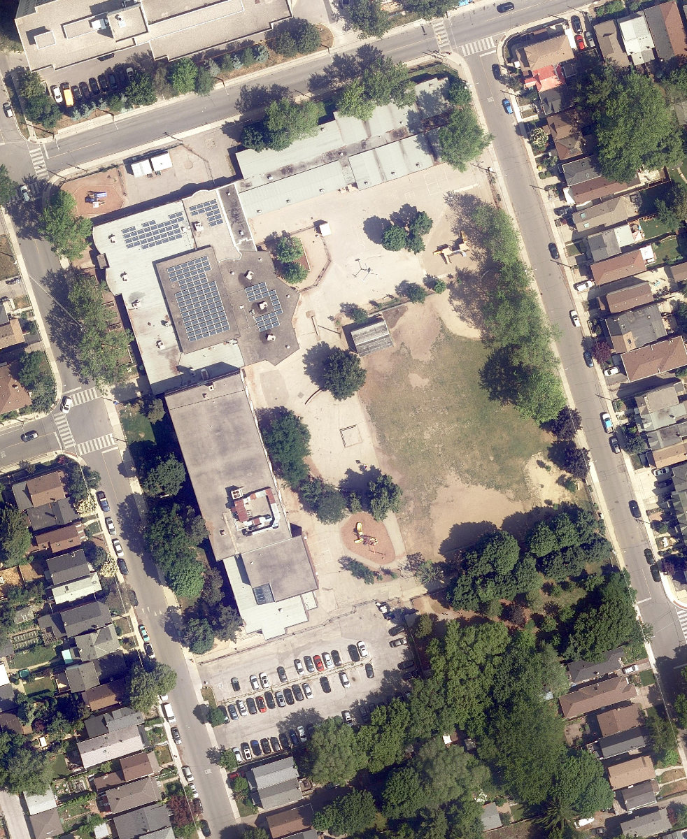 SECORD COMMUNITY CENTRE - Building Grounds, aerial top-down view