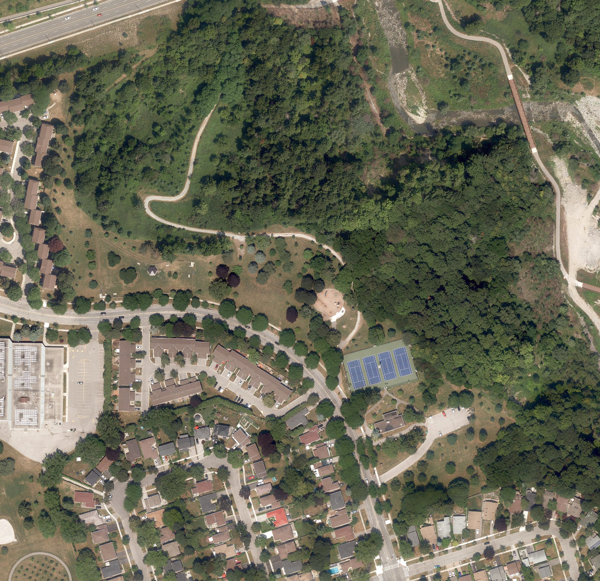 Botany Hill Park, aerial top-down view