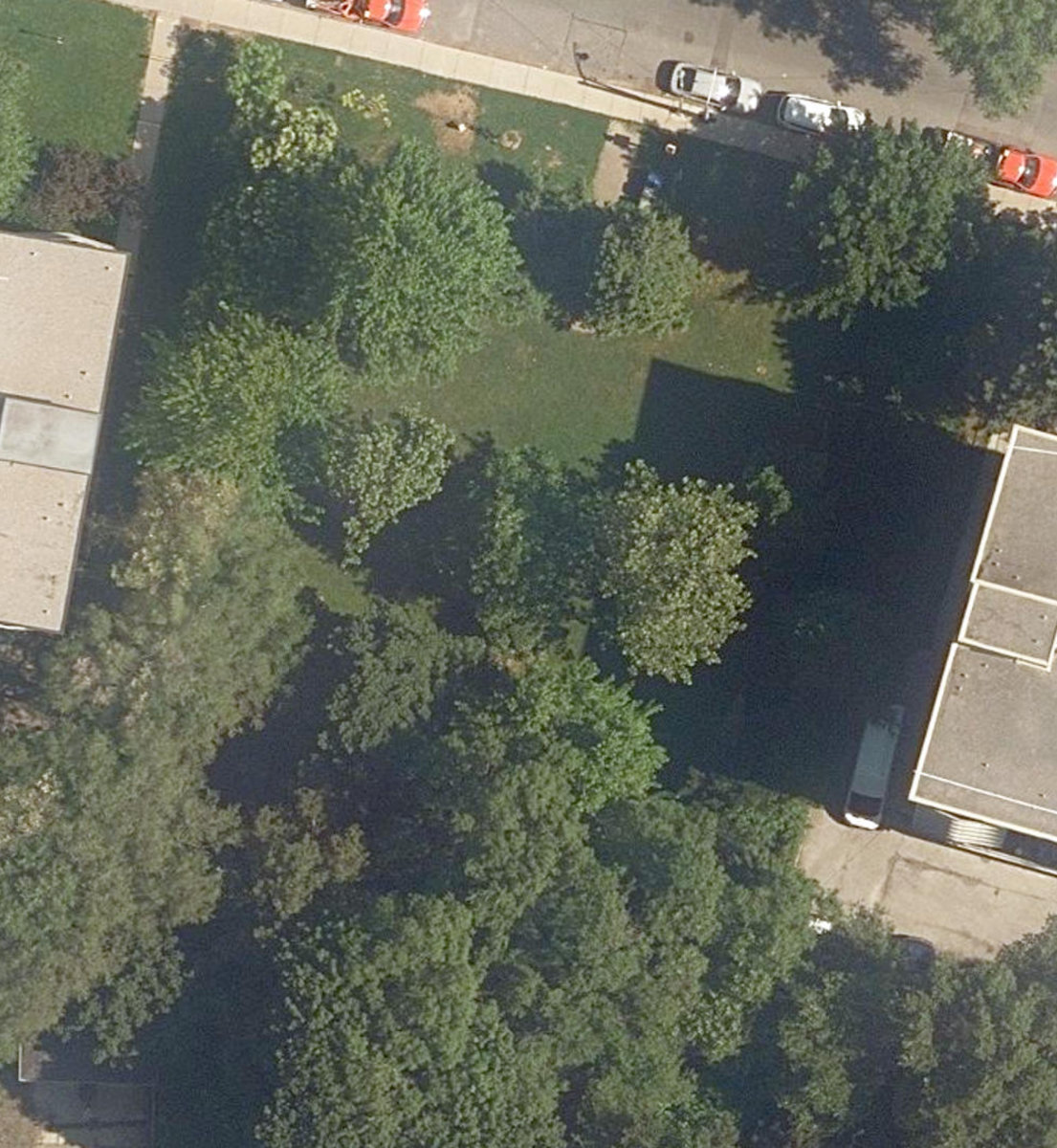 Shallmar Parkette, aerial top-down view