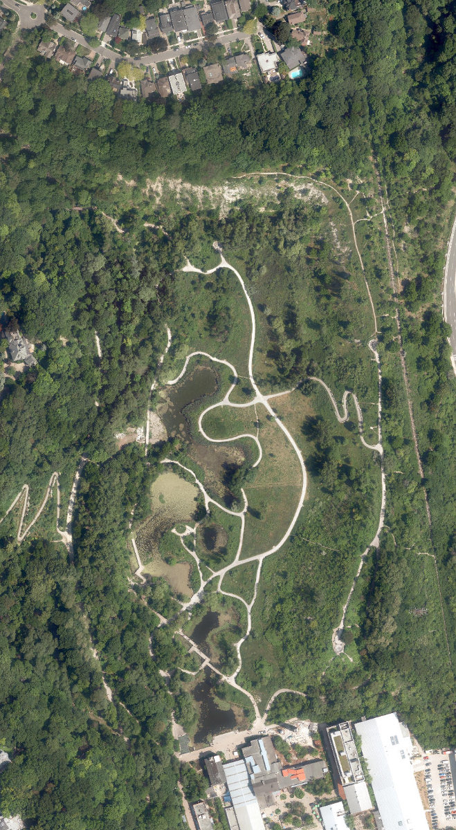 Don Valley Brick Works, aerial top-down view