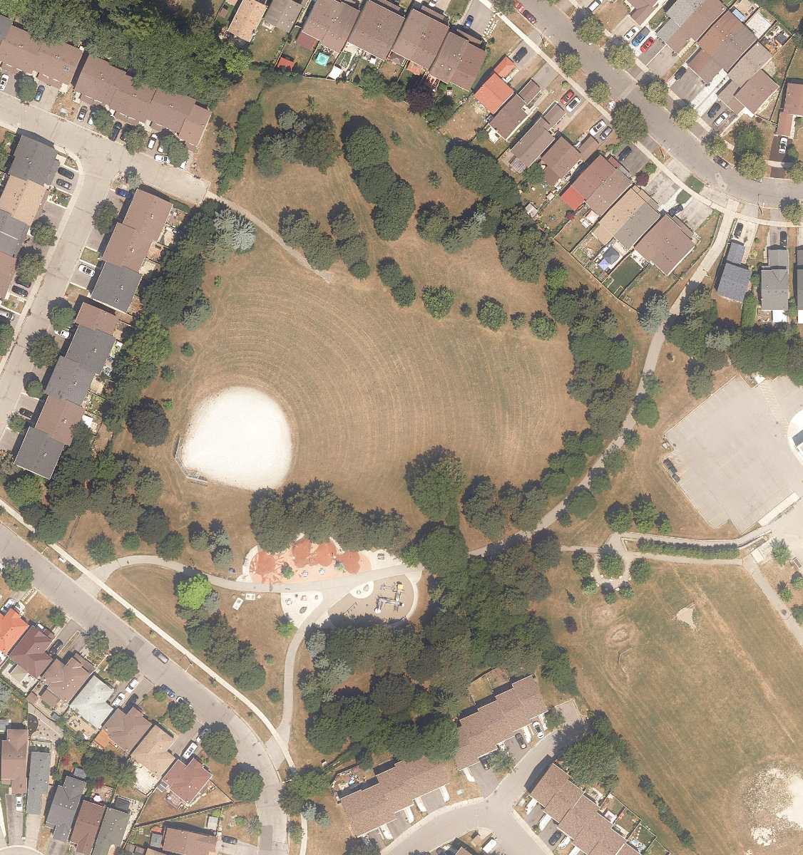 Shawn "Blu" Rose Park, aerial top-down view