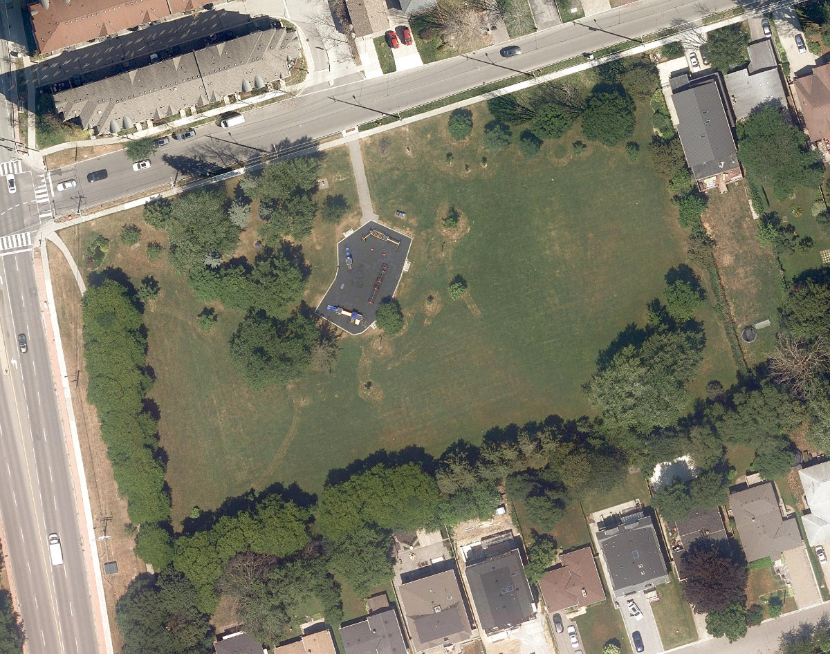Ellerslie Park, aerial top-down view