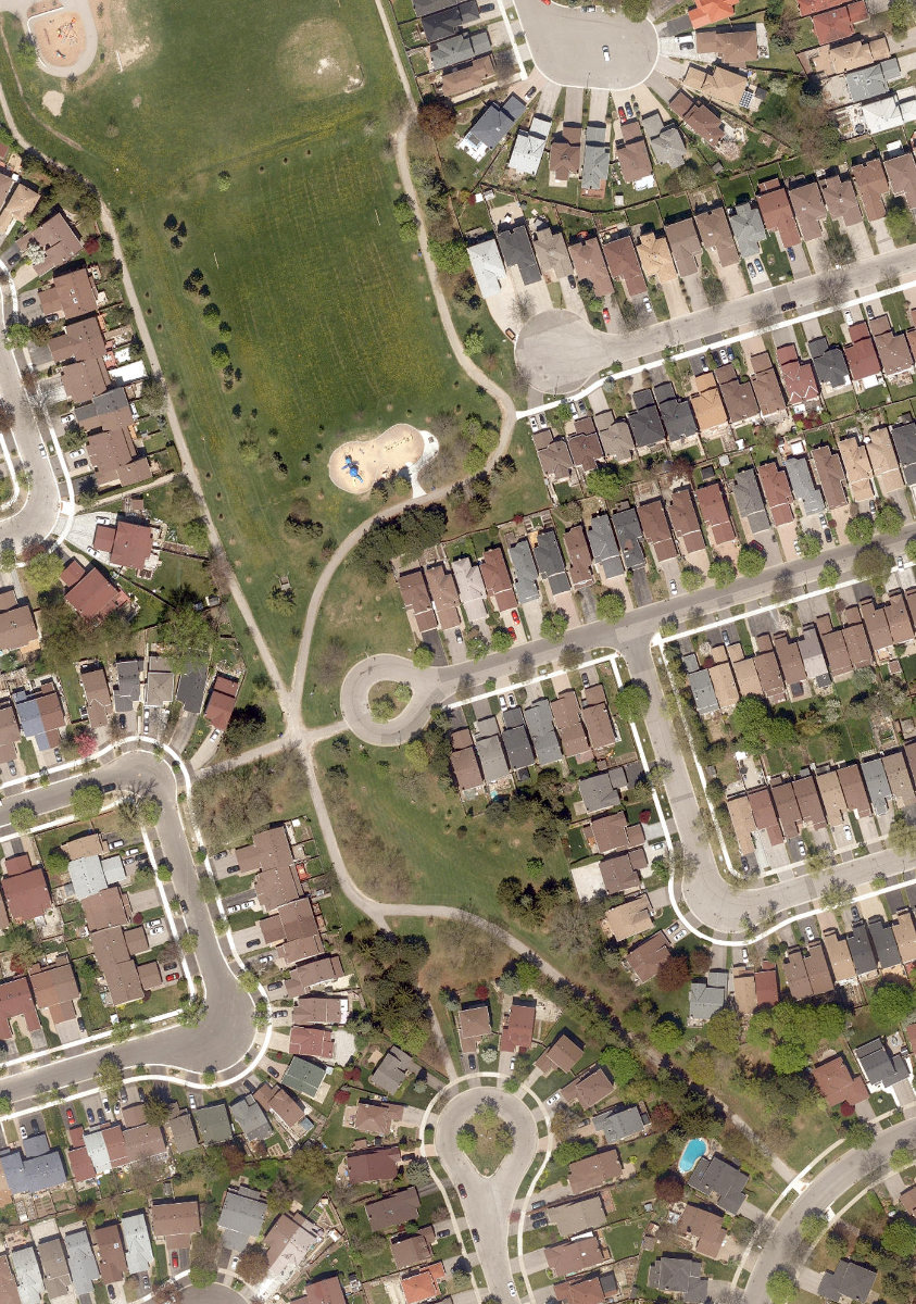 Audrelane Park, aerial top-down view