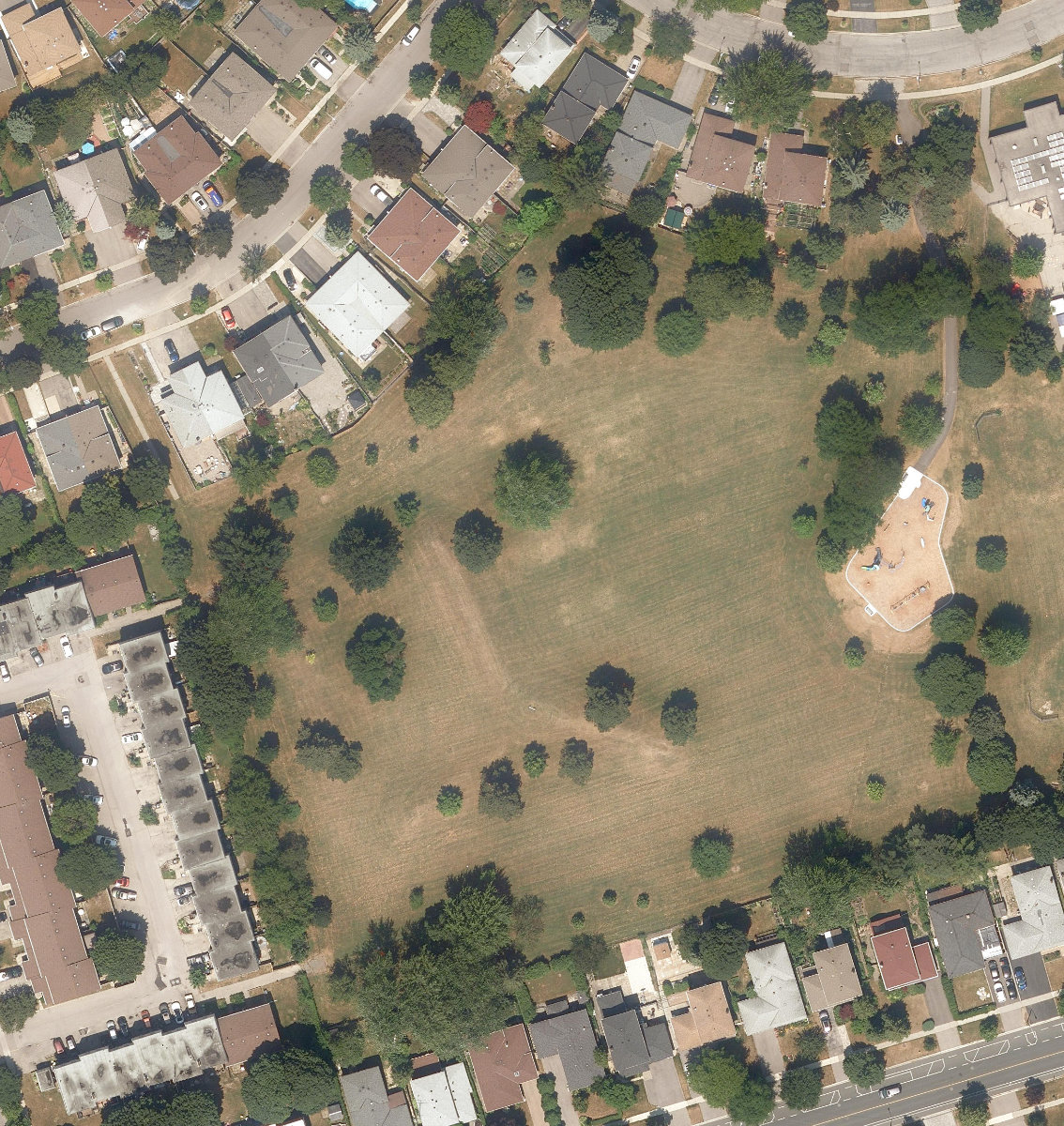 Chartland Park, aerial top-down view
