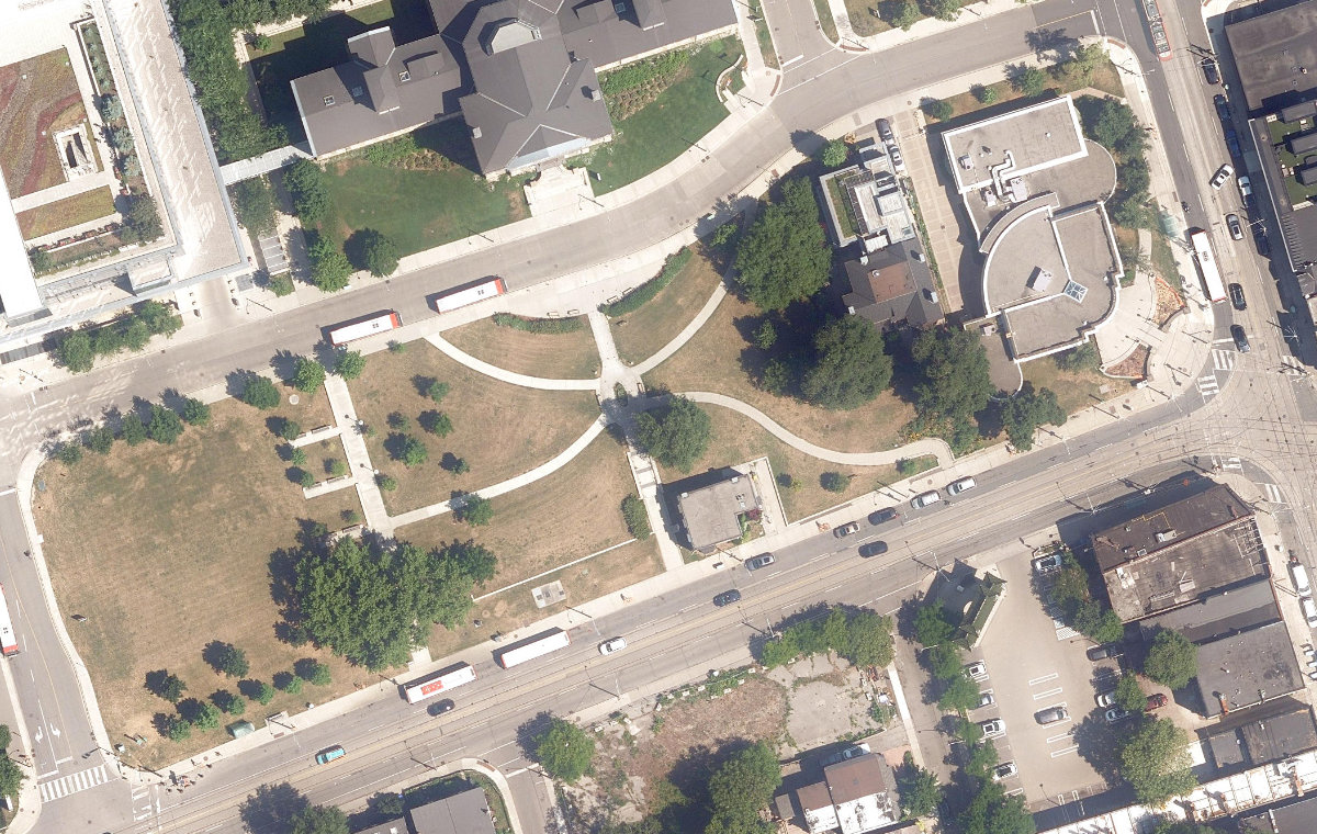 Hubbard Park, aerial top-down view