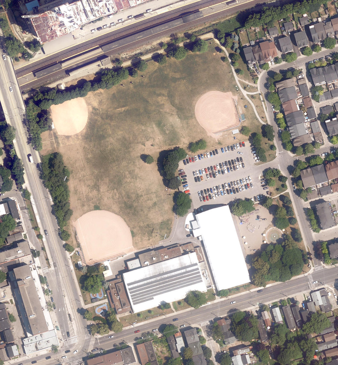 East Toronto Athletic Field, aerial top-down view