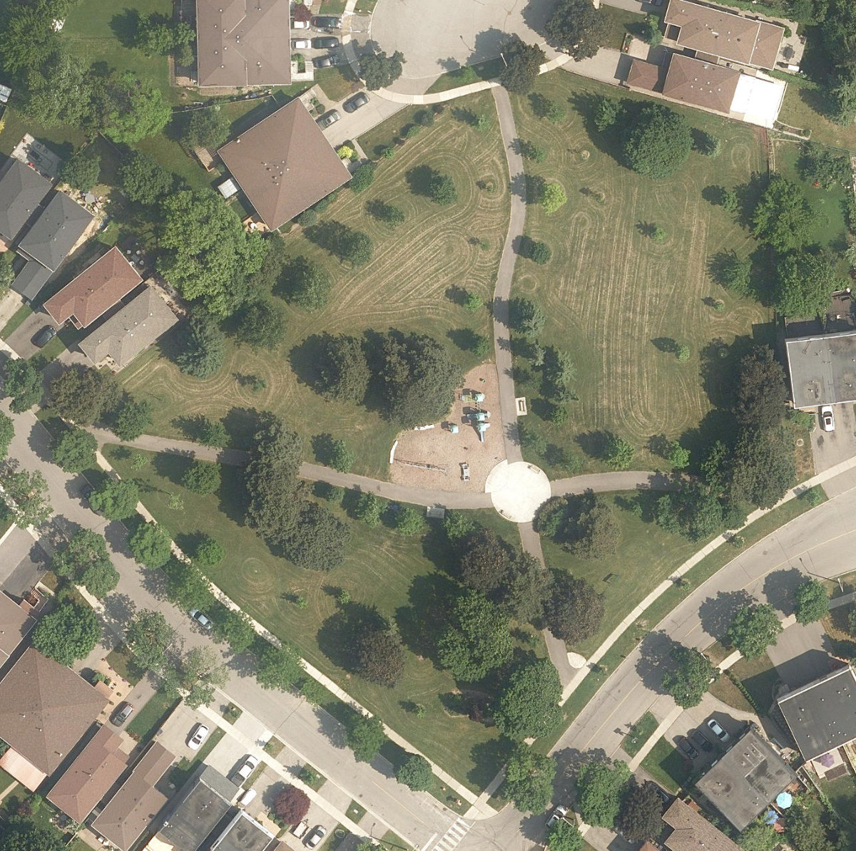 Redgrave Park, aerial top-down view