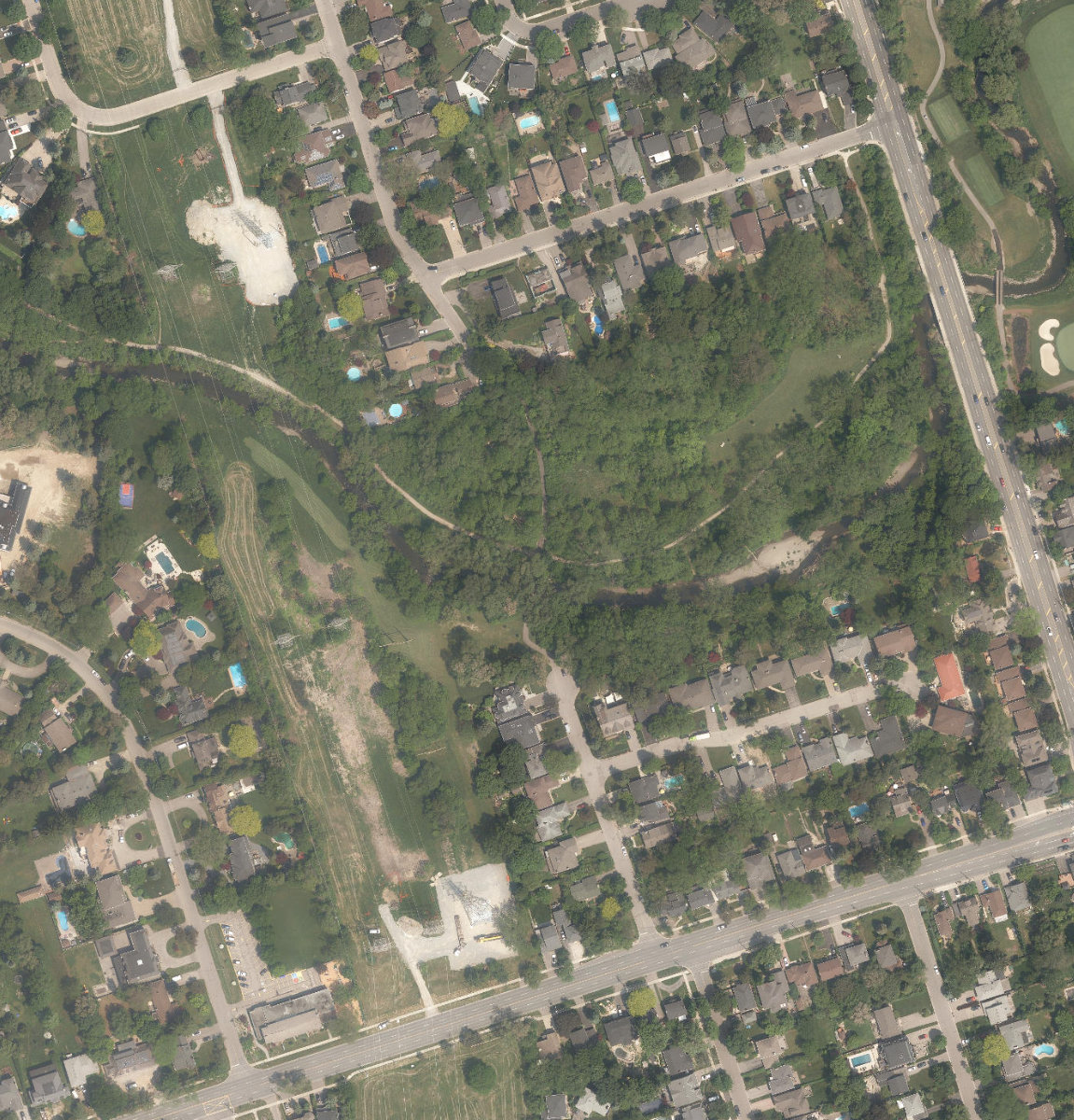 Echo Valley Park, aerial top-down view