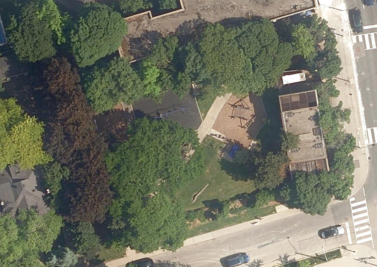 Snider Parkette, aerial top-down view