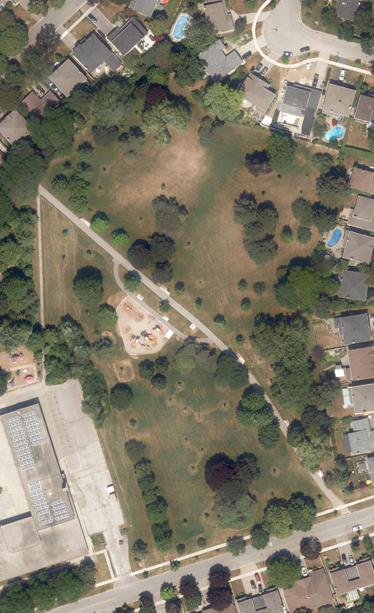 Underhill Park, aerial top-down view