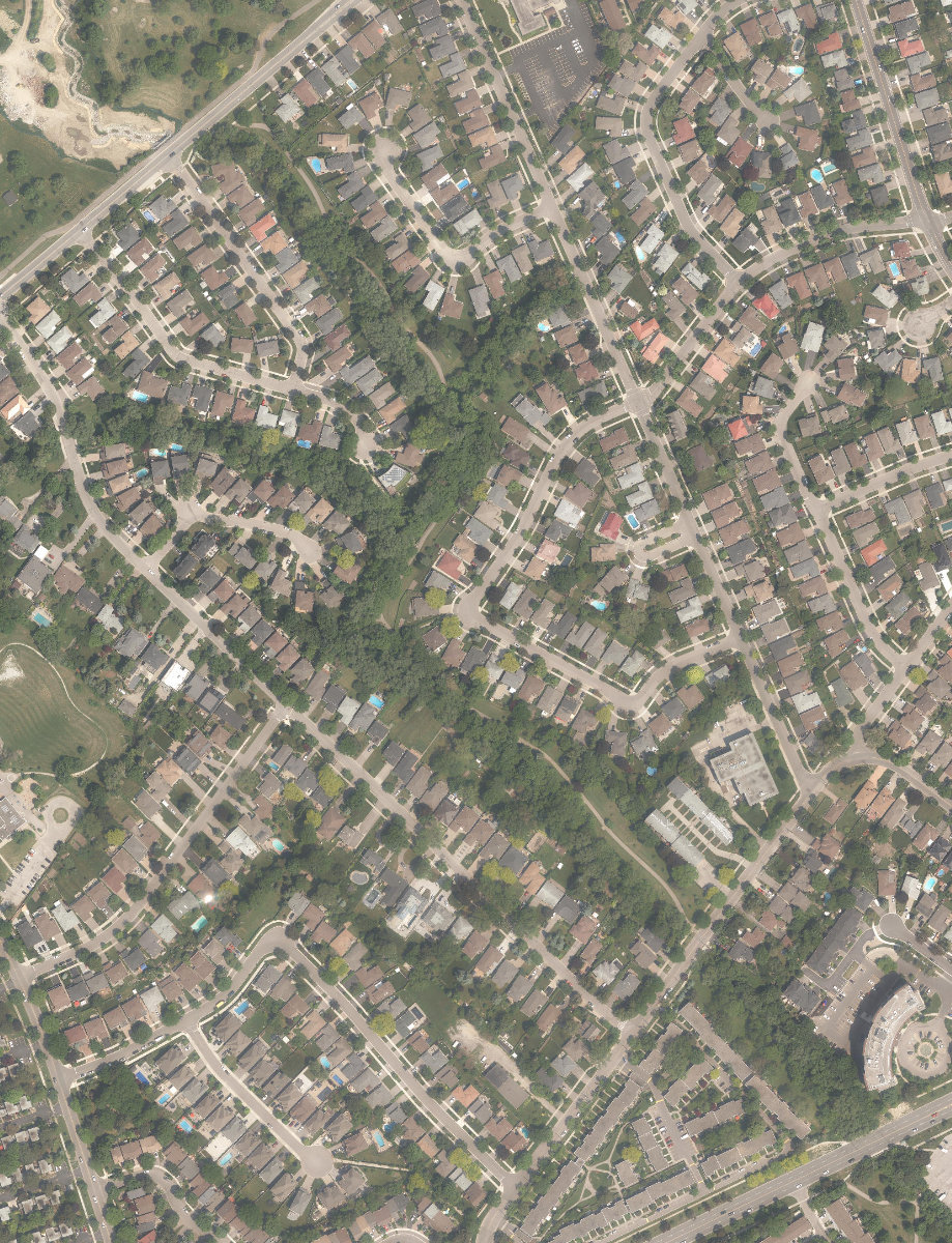Elmcrest Park, aerial top-down view