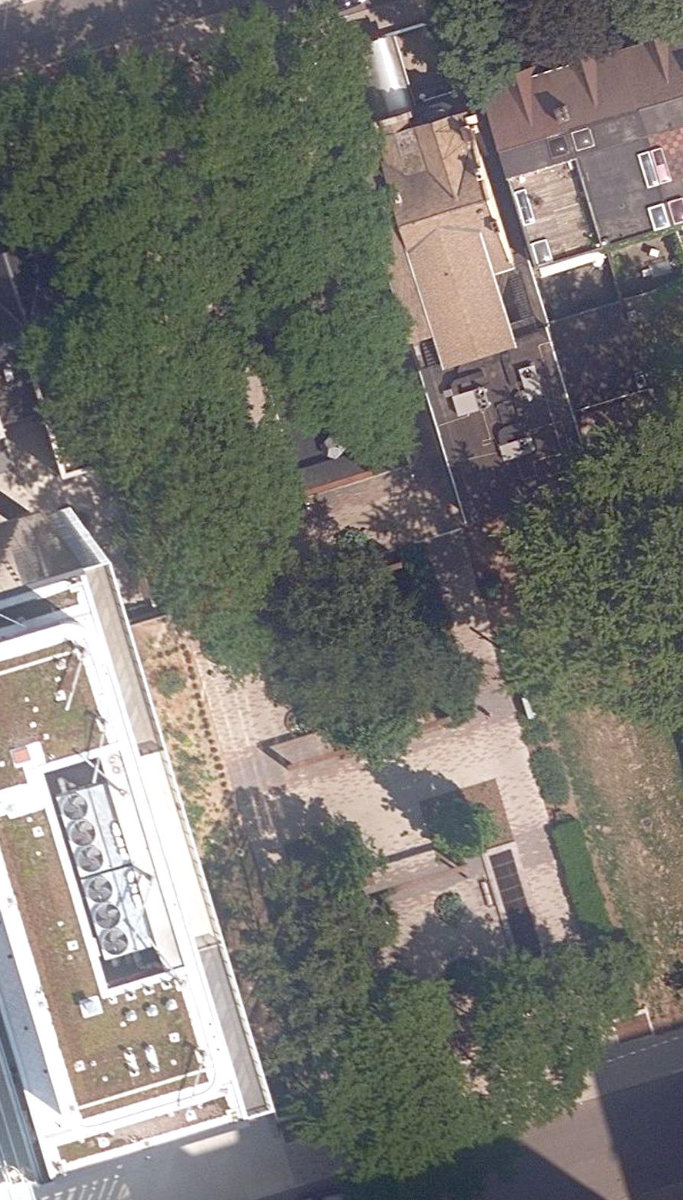 James Canning Gardens, aerial top-down view