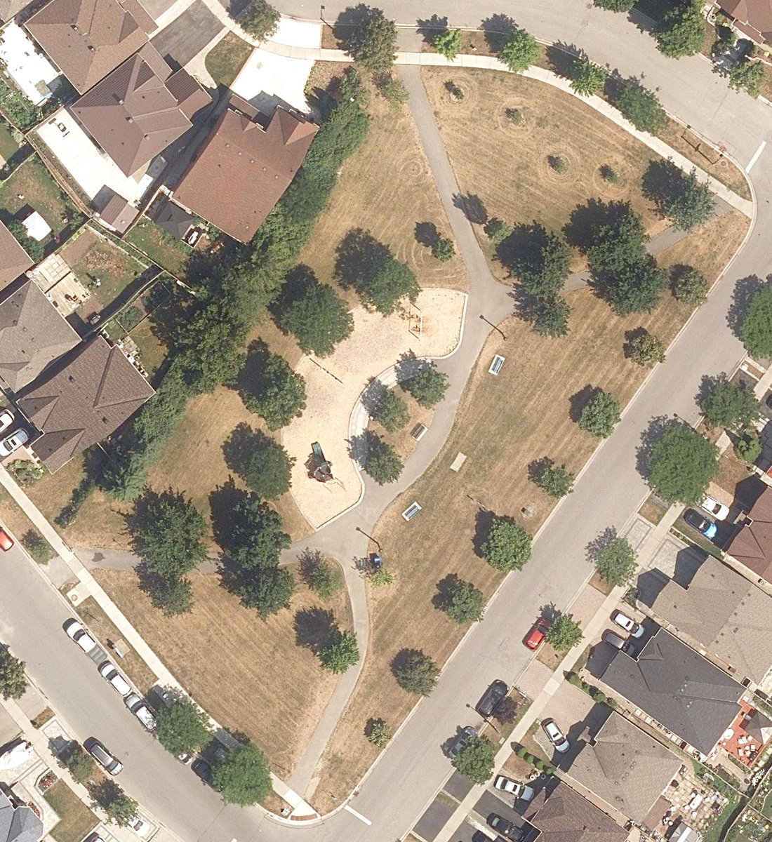 Sisken Trail Park, aerial top-down view