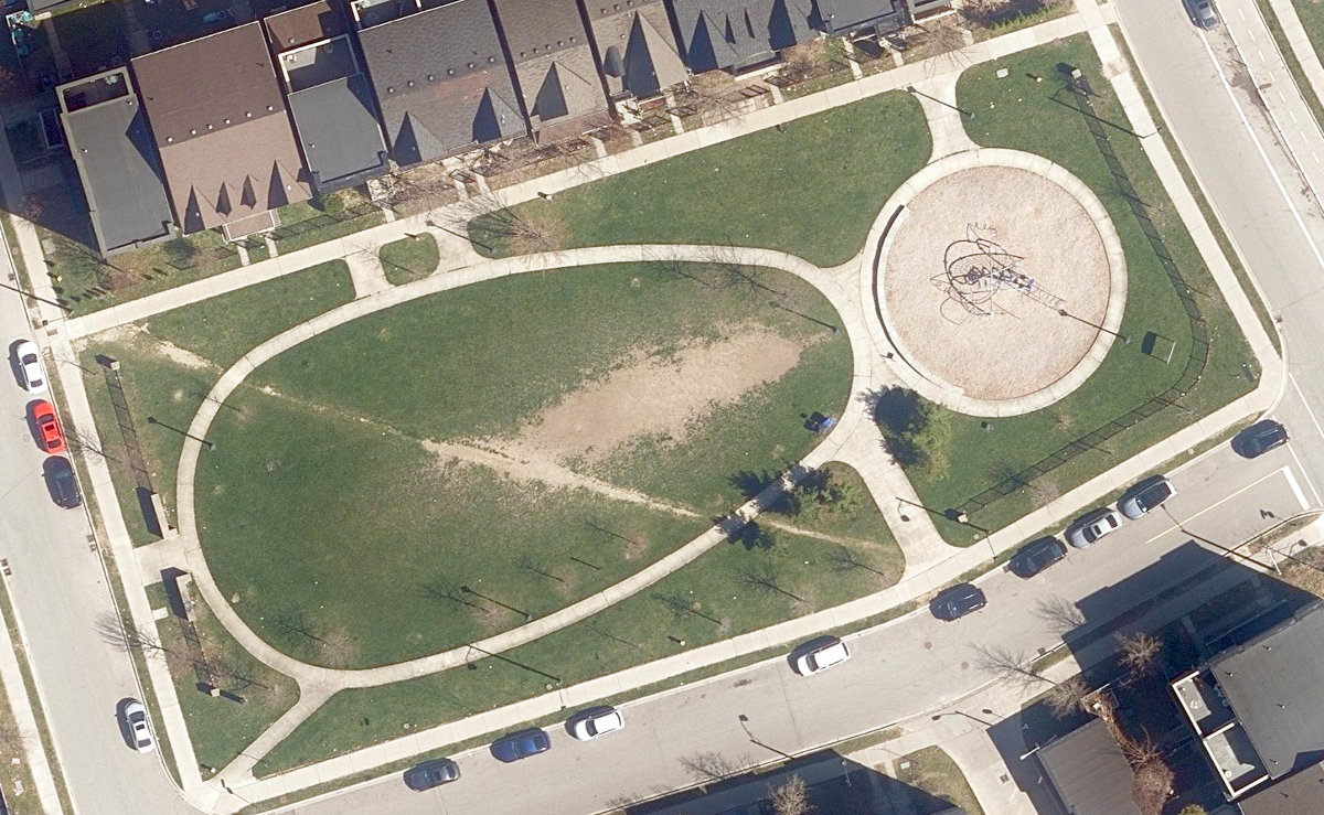 Jack Evelyn Wiggins Park, aerial top-down view