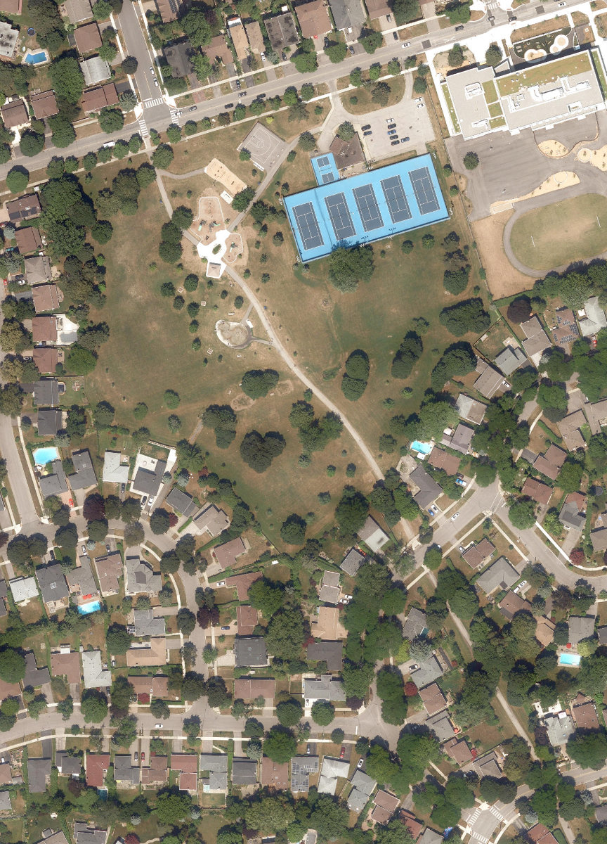 Bellbury Park, aerial top-down view