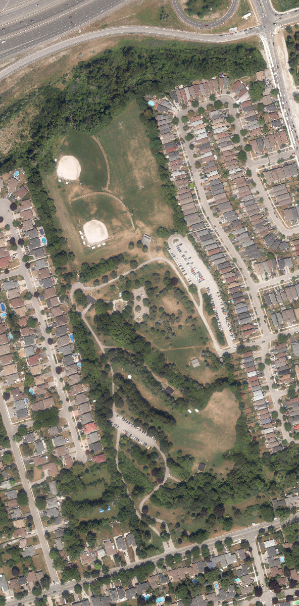Adams Park, aerial top-down view