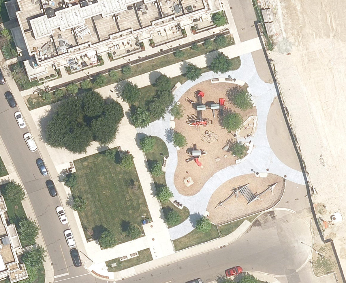 Syd Cole Park, aerial top-down view