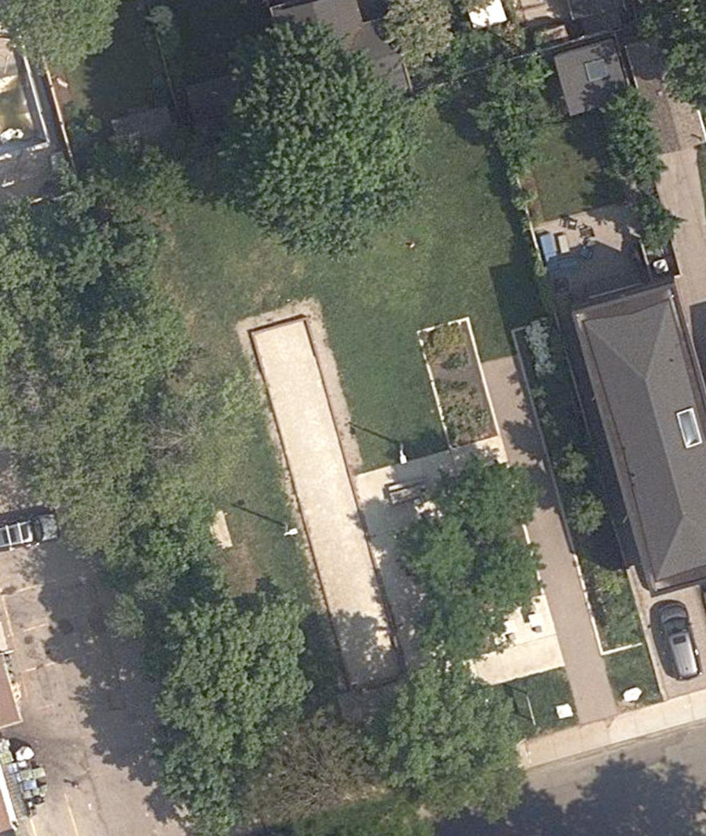 Manor Community Green, aerial top-down view