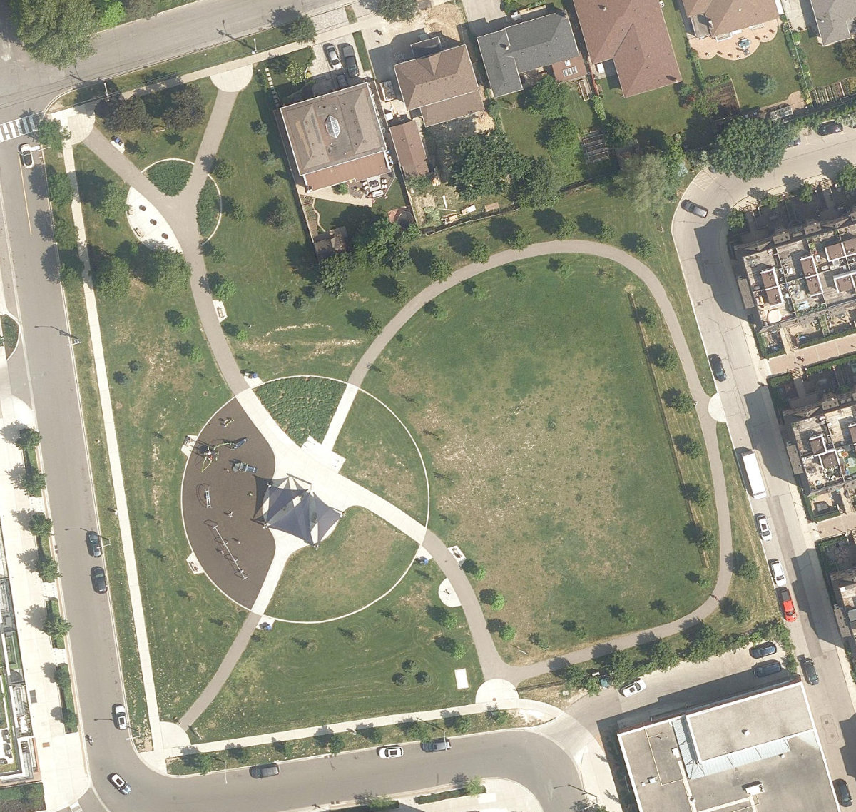 Dane Parkette, aerial top-down view