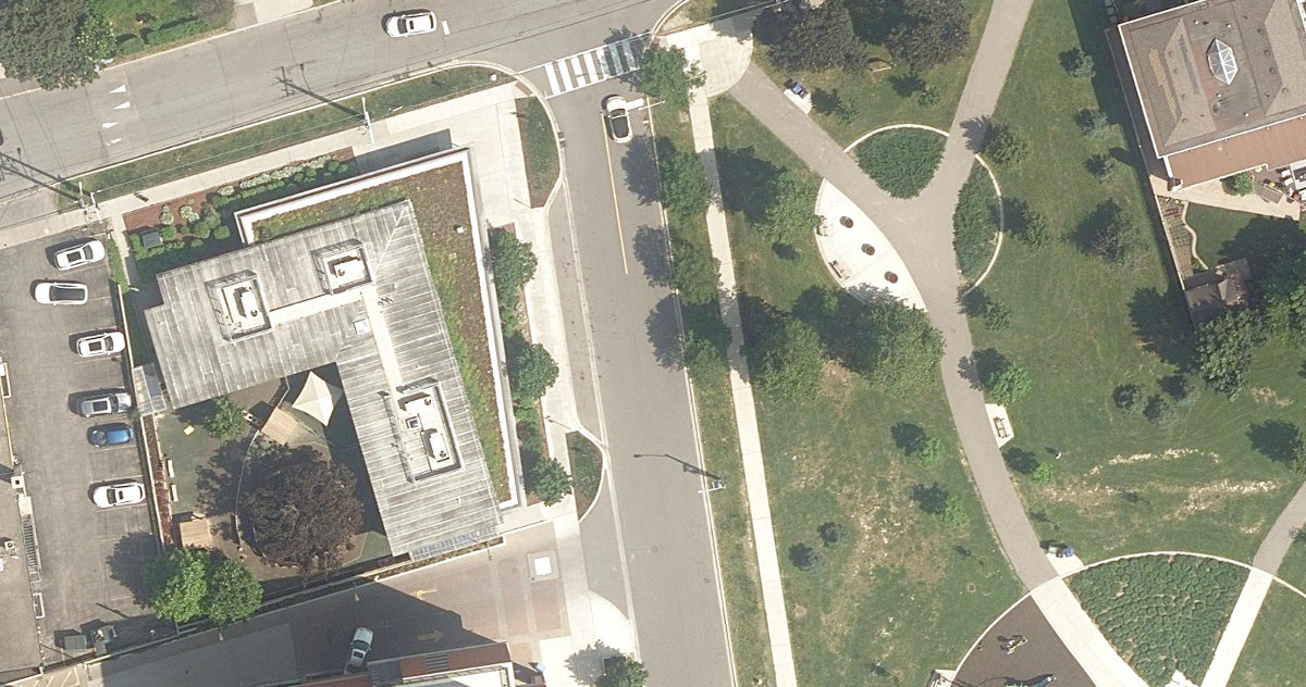 Dane Parkette, aerial top-down view